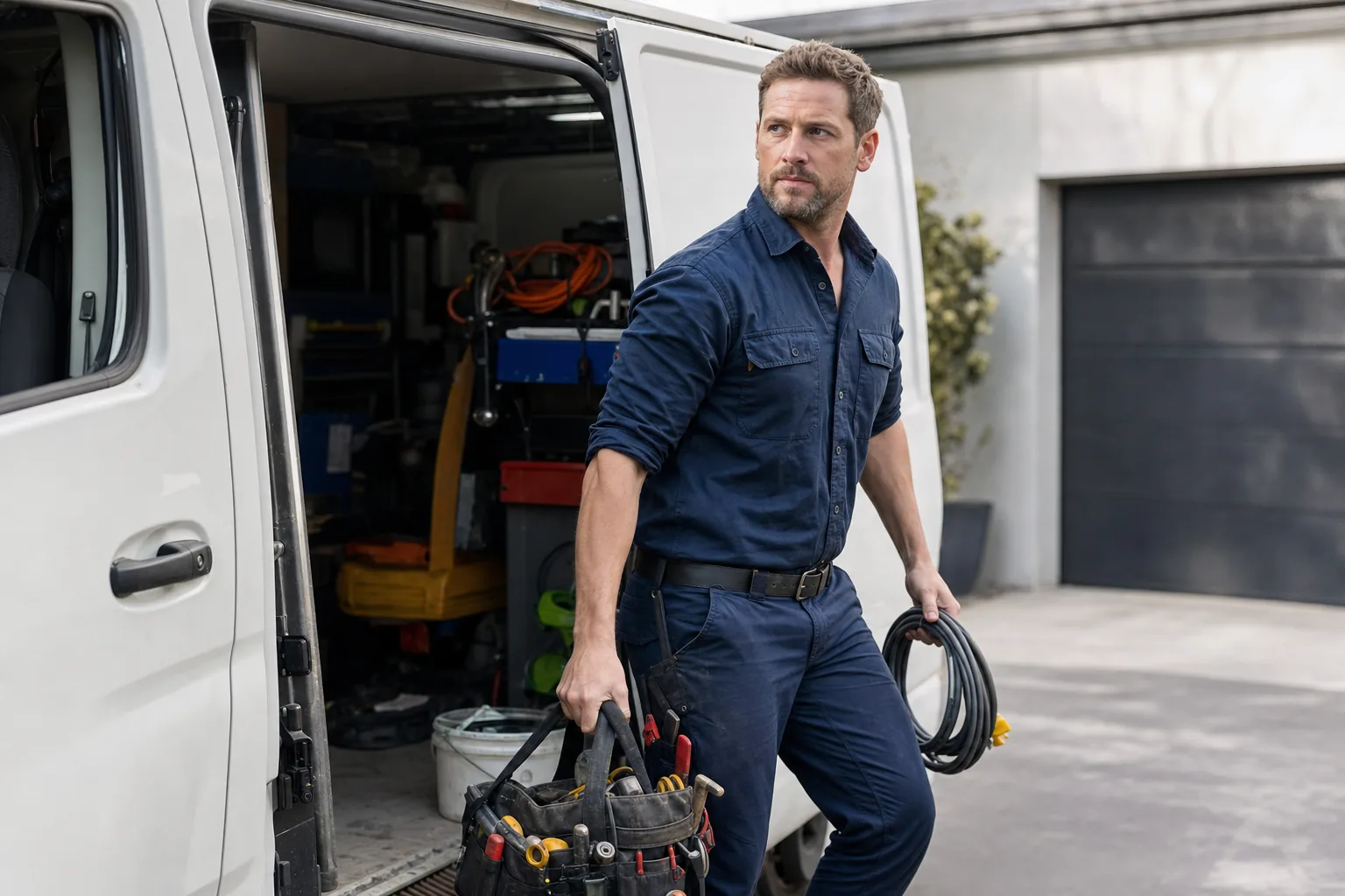 Melbourne tradesperson arriving at a job in their work van after a qualified enquiry
